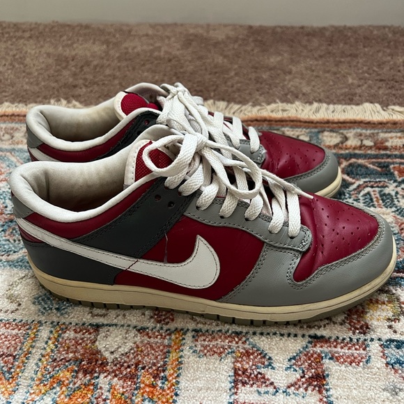 Rare Nike Women's Dunk Low Pro Grey Red Ohio State - Picture 3 of 5